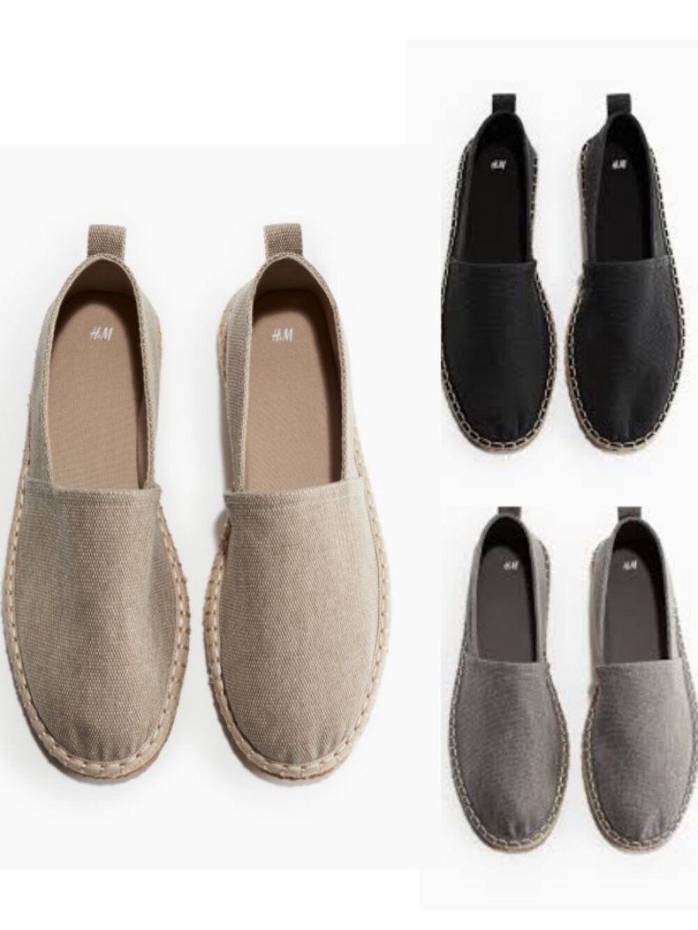 H&M Canvas Espadrilles Slip On Loafers Multi Size 11.5